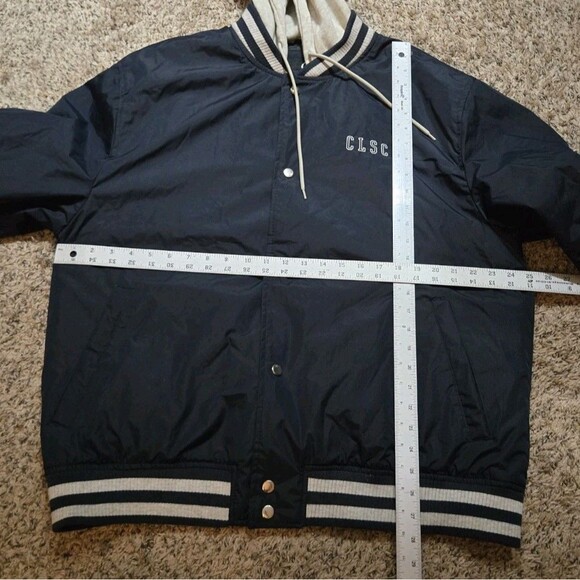 CLSC Life Streetwear Mens Jacket Coat Size XL Navy Blue Gray Letterman Varsity - Picture 11 of 12